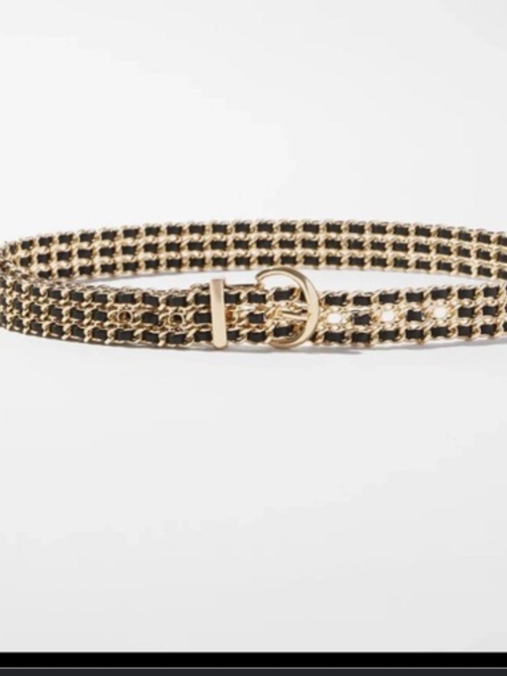 nwt WHITE HOUSE BLACK MARKET gold chain braided belt xs/s
